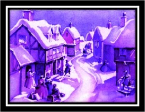 Christmas Village Framed